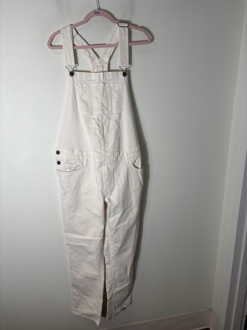 Current Elliott Cream Denim Overalls Sz 2